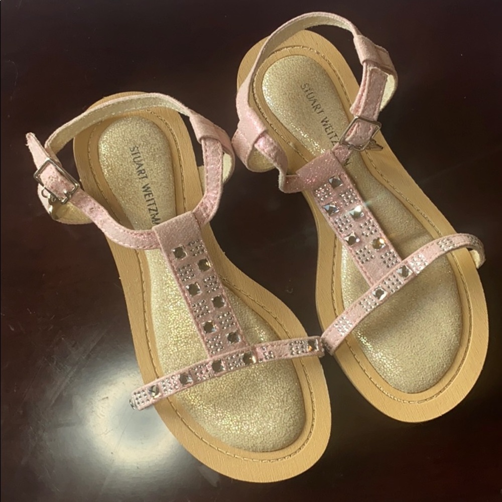 Stuart Weizman girls pink sandals size US 13